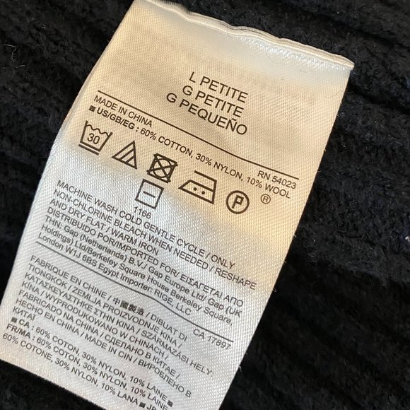 BANANA REPUBLIC Cardigan Open Front Wool Cotton Blend Size Large Petite - Picture 8 of 9